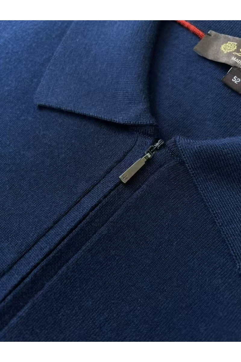 Loro Piana Мужское тёмно-синее поло premium