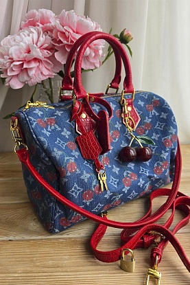Сумка Takashi Murakami Cherry Speedy Denim 30x22 см