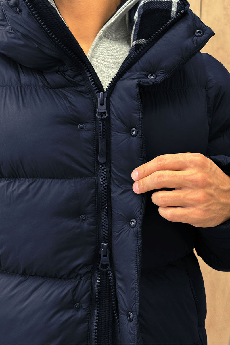 Burberry Синяя куртка со съёмными рукавами Lockwell logo-patch