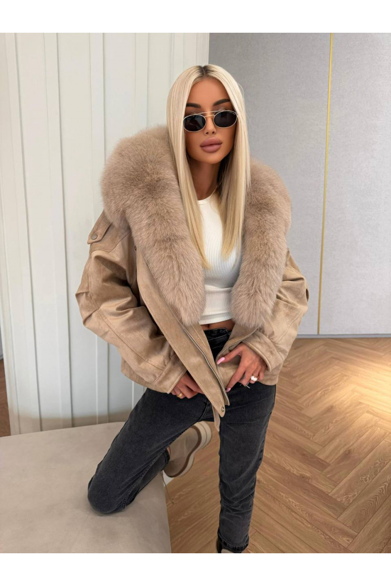 Max Mara Женская утеплённая дубленка с натуральным мехом