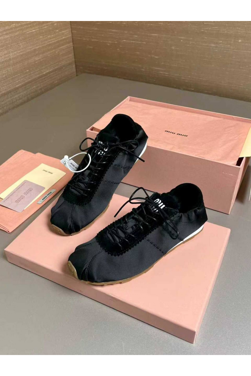 MIU MIU Женские кроссовки Plume Satin premium