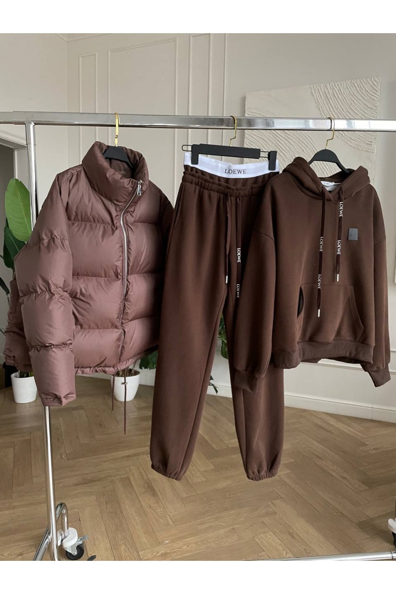 Loewe Женский костюм тройка на флисе Premium - Chocolate