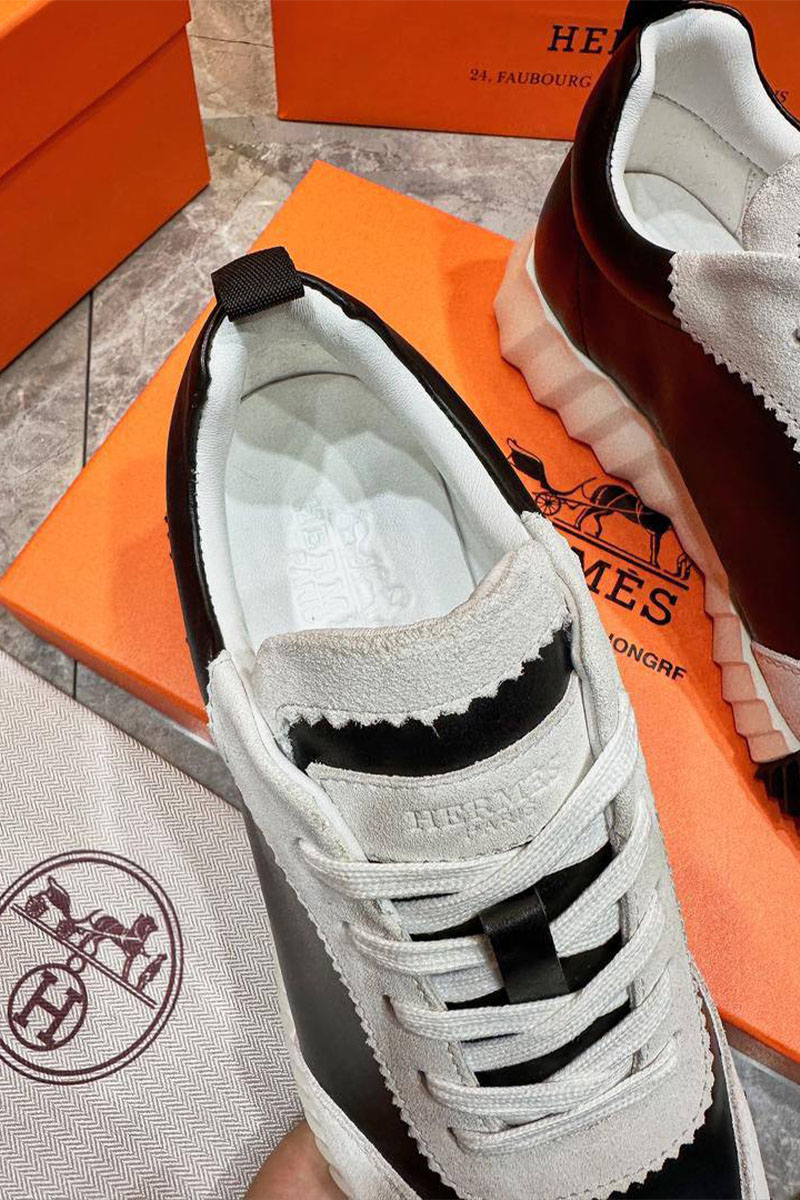 Hermes Мужские кроссовки Bouncing - White / Black