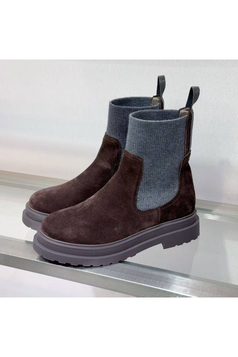Brunеllо Сuсinеlli Женские замшевые сапоги premium - Brown