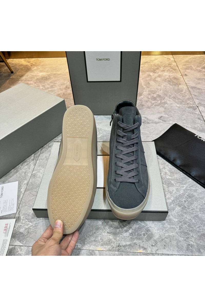 Tom Ford Замшевые кроссовки с мехом Tom Ford high-top - Grey
