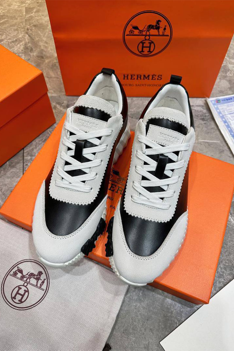 Hermes Мужские кроссовки Bouncing - White / Black
