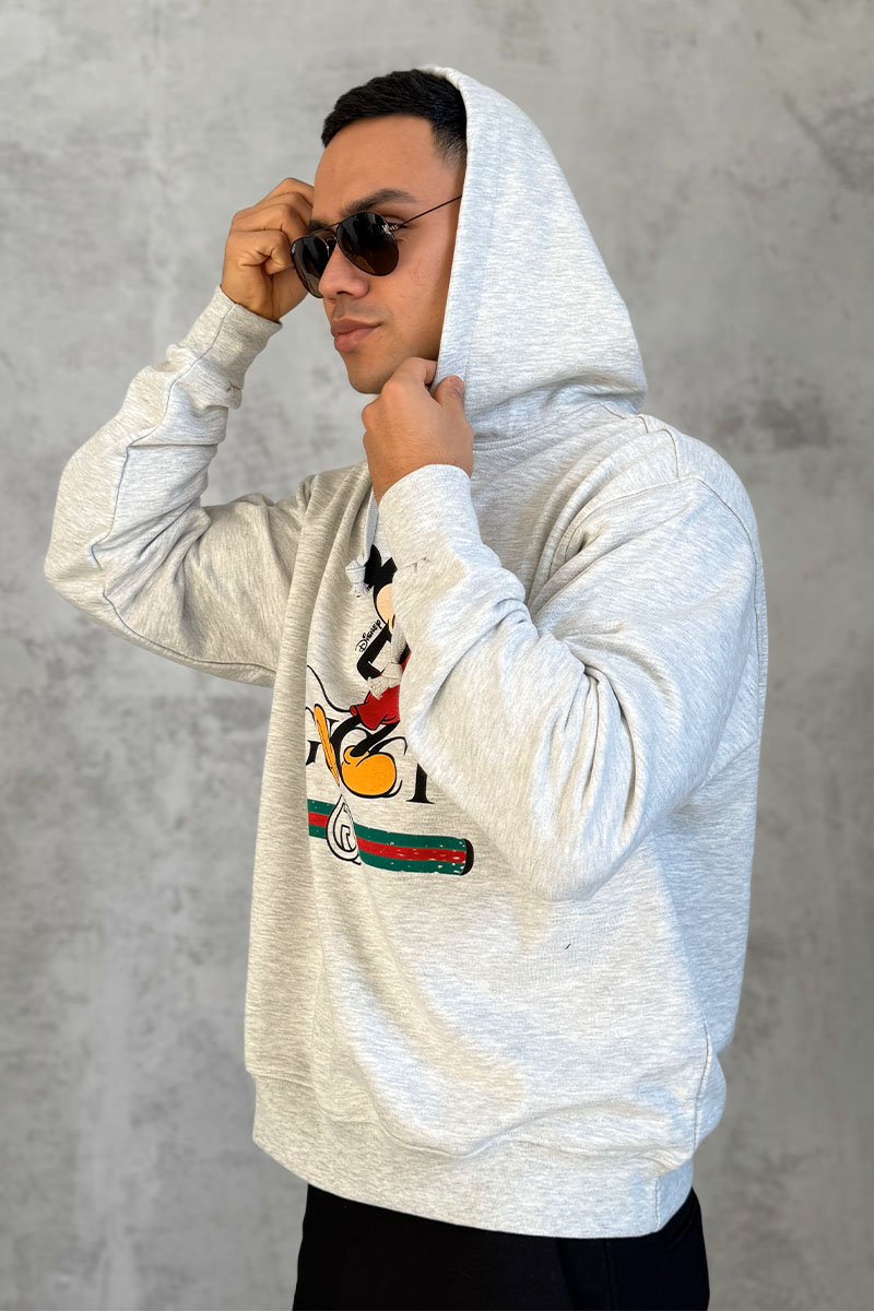 Gucci Серое оверсайз худи Disney "Mickey Mouse"