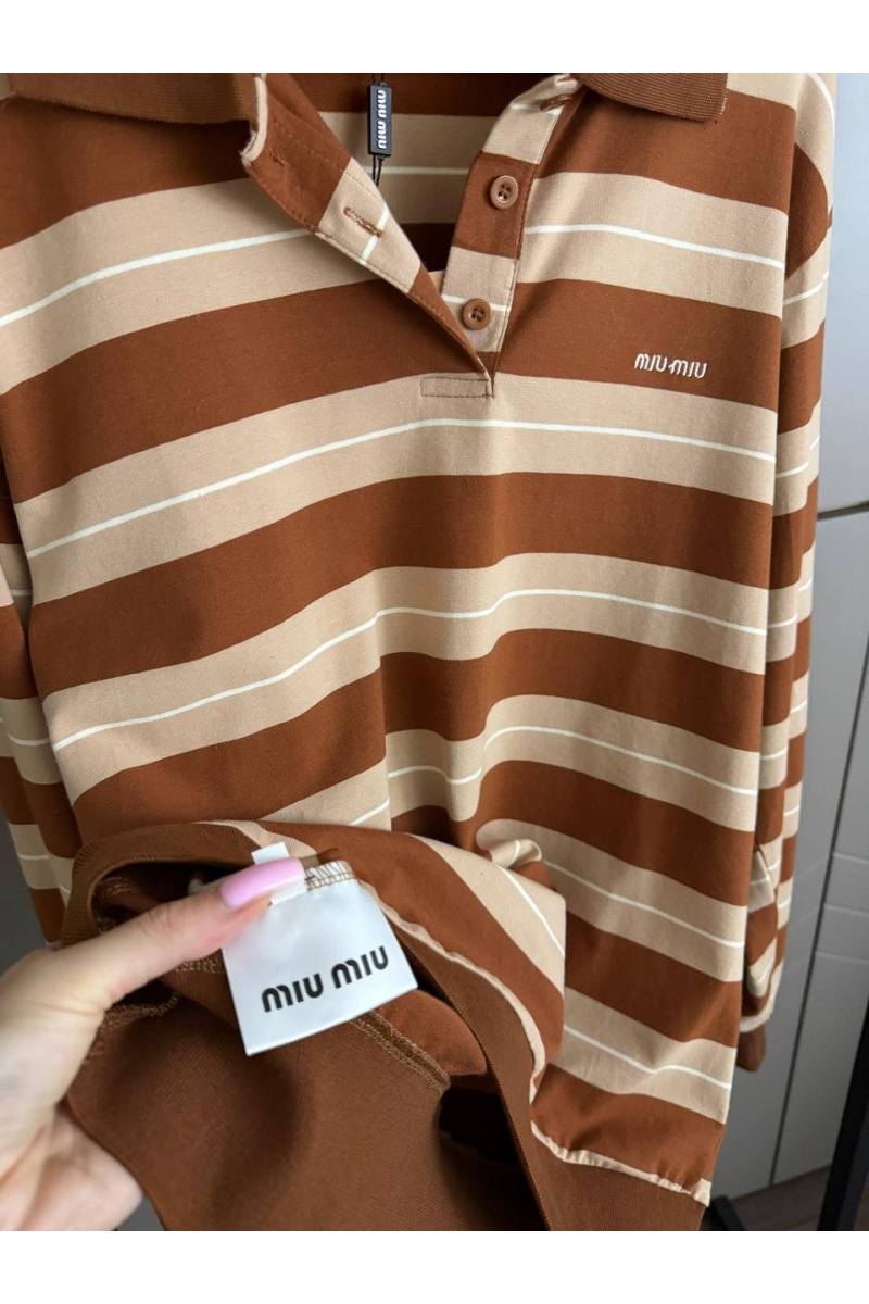 MIU MIU Женское поло с длинным рукавом premium
