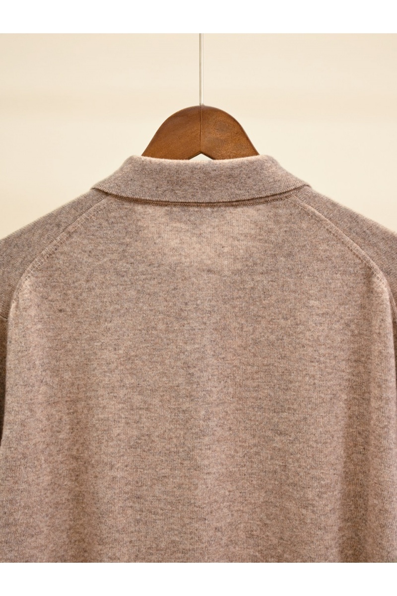 Loro Piana Бежевое поло с длинным рукавом premium