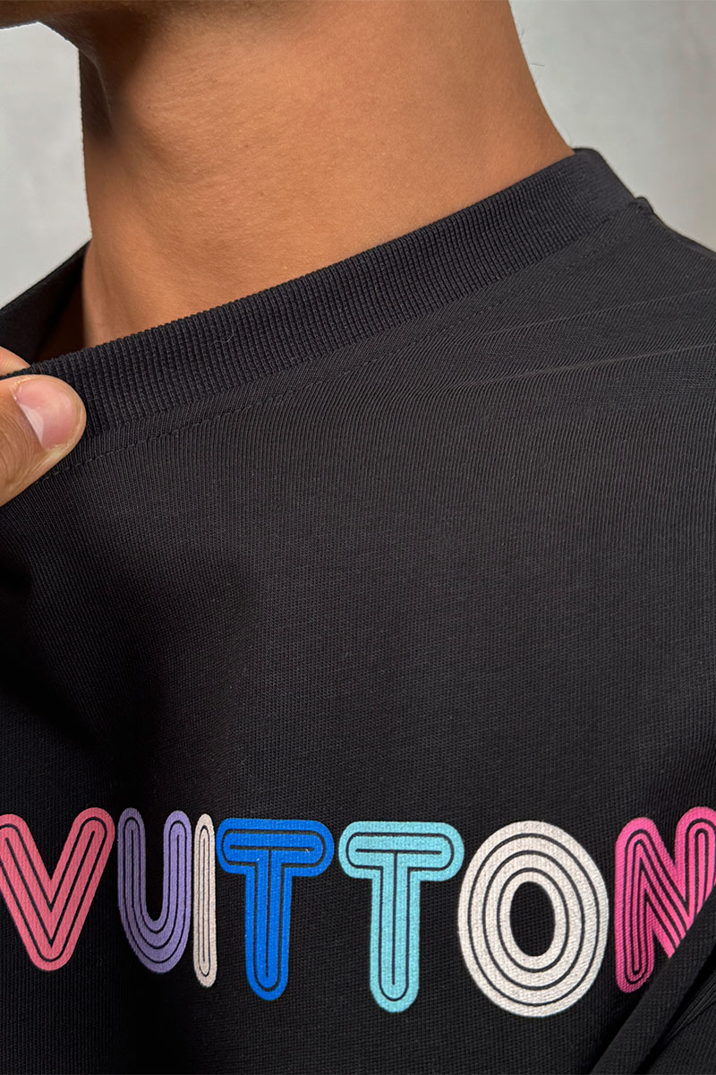 Lоuis Vuittоn Брендовая оверсайз футболка чёрного цвета