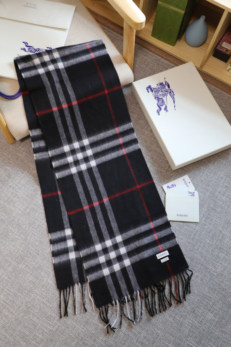 Burberry Шарф two-tone Check premium 168x30 см - Black