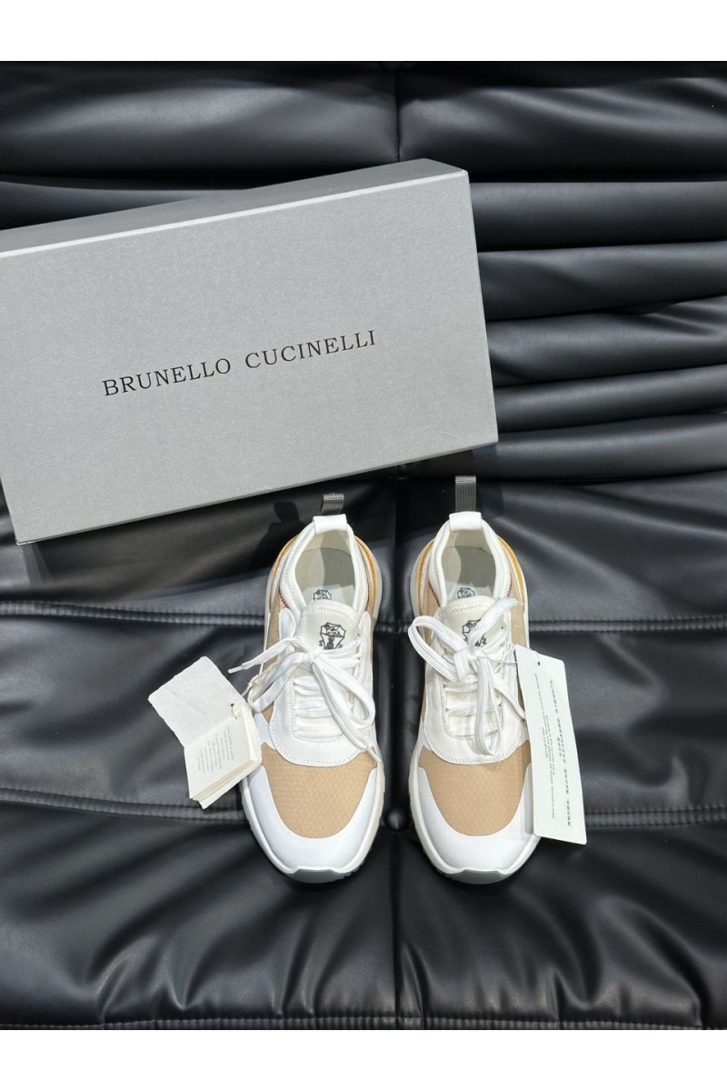 Brunеllо Сuсinеlli Комбинированные кроссовки panelled-design - White / Beige