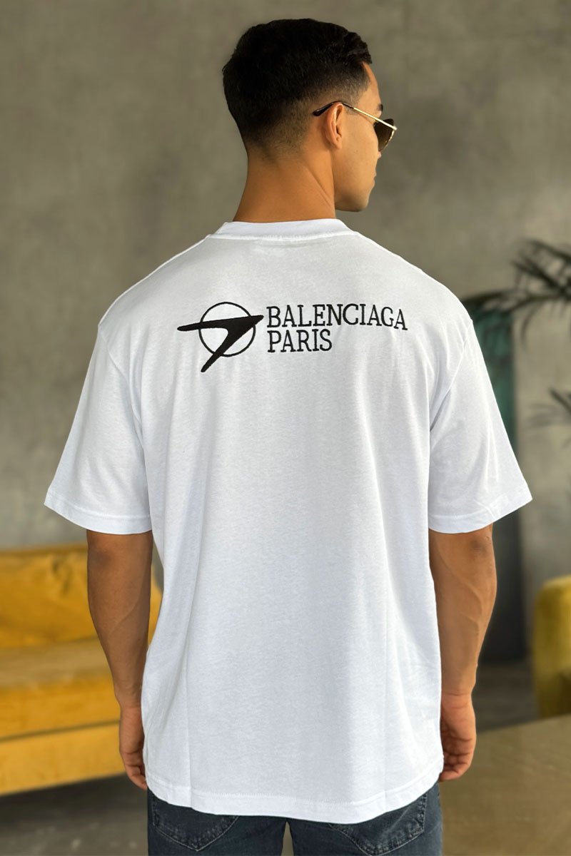 Balenciaga Оверсайз футболка Paris - White