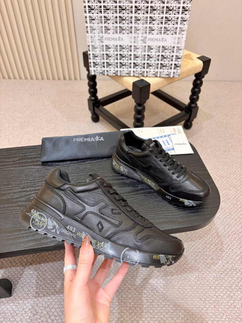 Premiata Чёрные кожаные кроссовки Mick