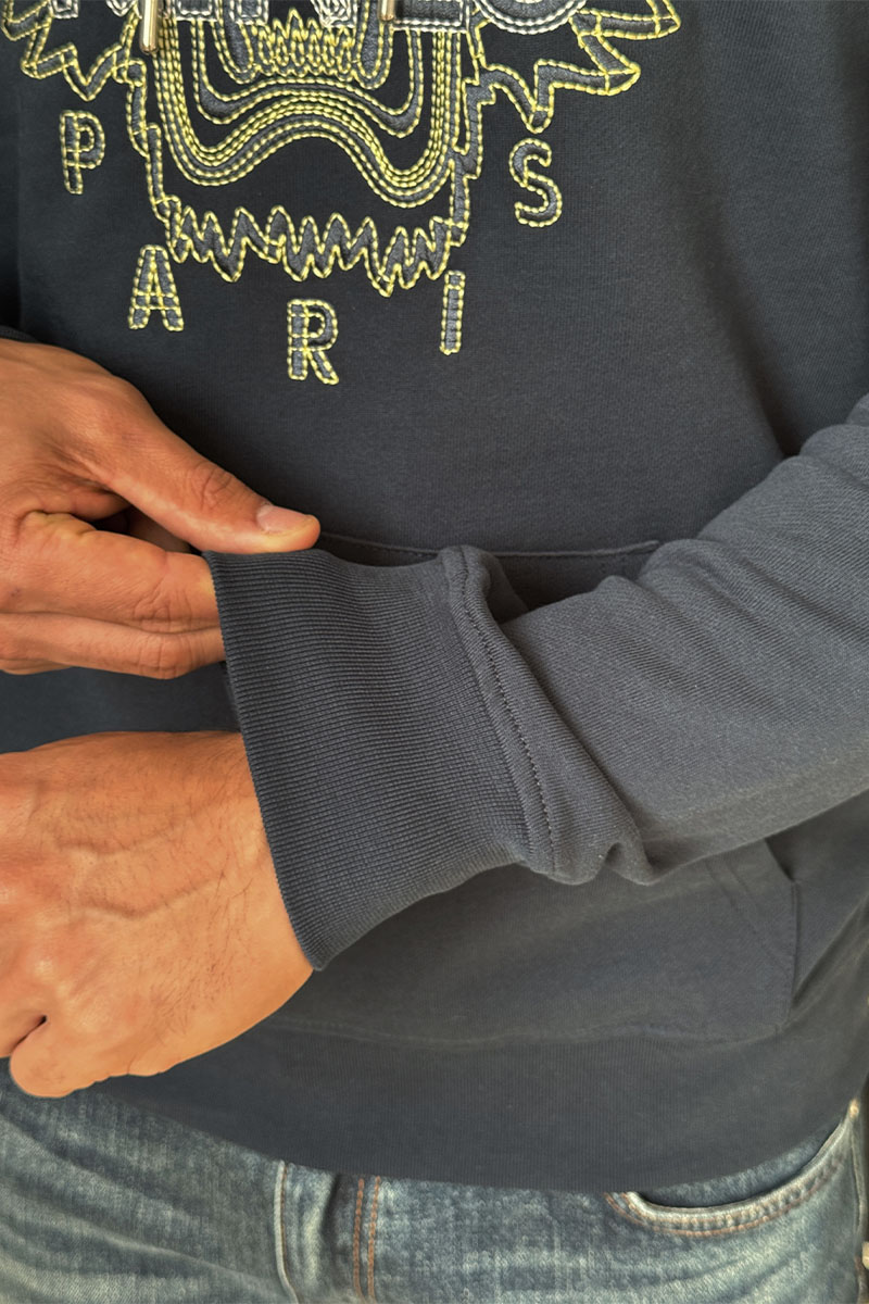 Kenzo Тёмно-синее худи Tiger Head embroidered