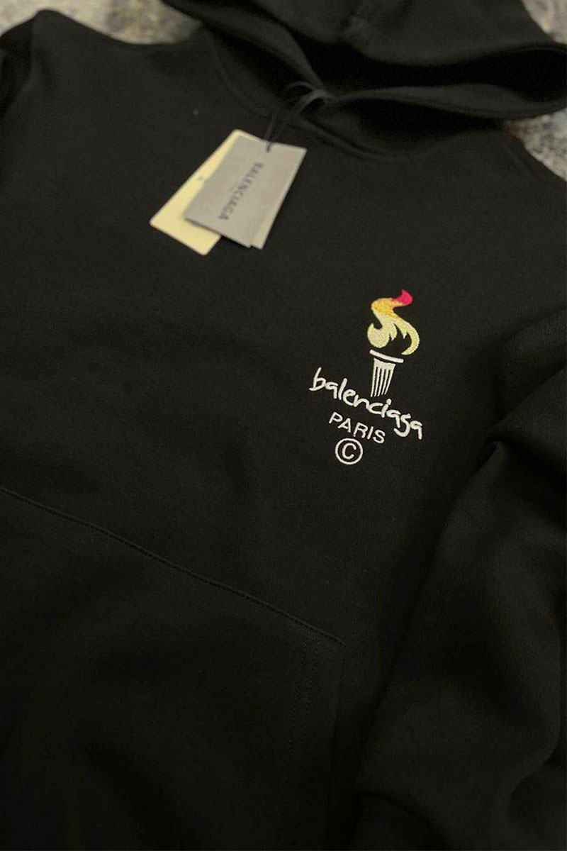 Balenciaga Оверсайз худи Paris Olympics Flame embroidered-logo