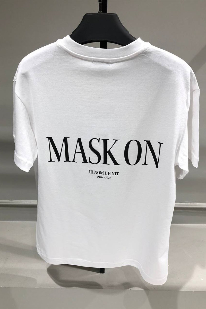 Designer Clothing Белая оверсайз футболка Ih Nom Uh Nit "Mask On"