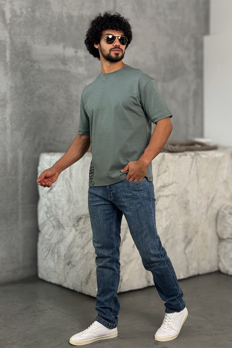 Y-3 Yohji Yamamoto Мужская зелёная футболка 