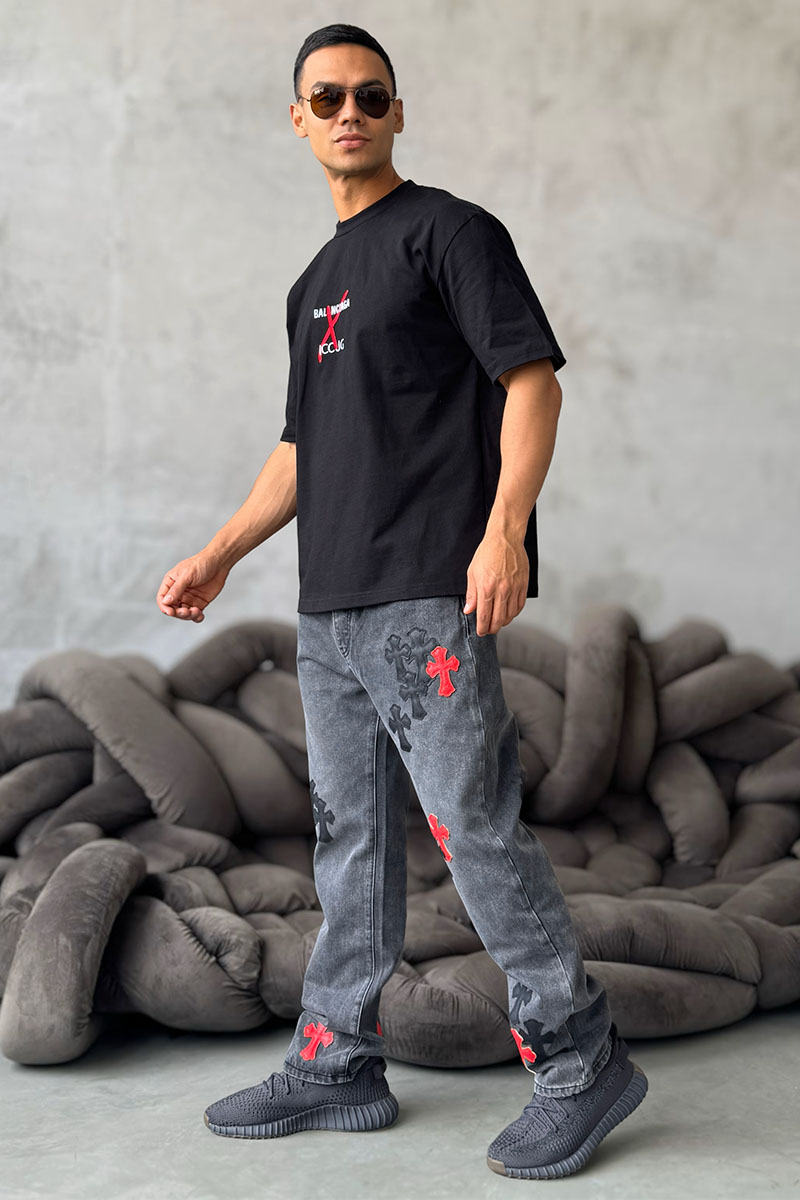Balenciaga Чёрная оверсайз футболка Collaboration