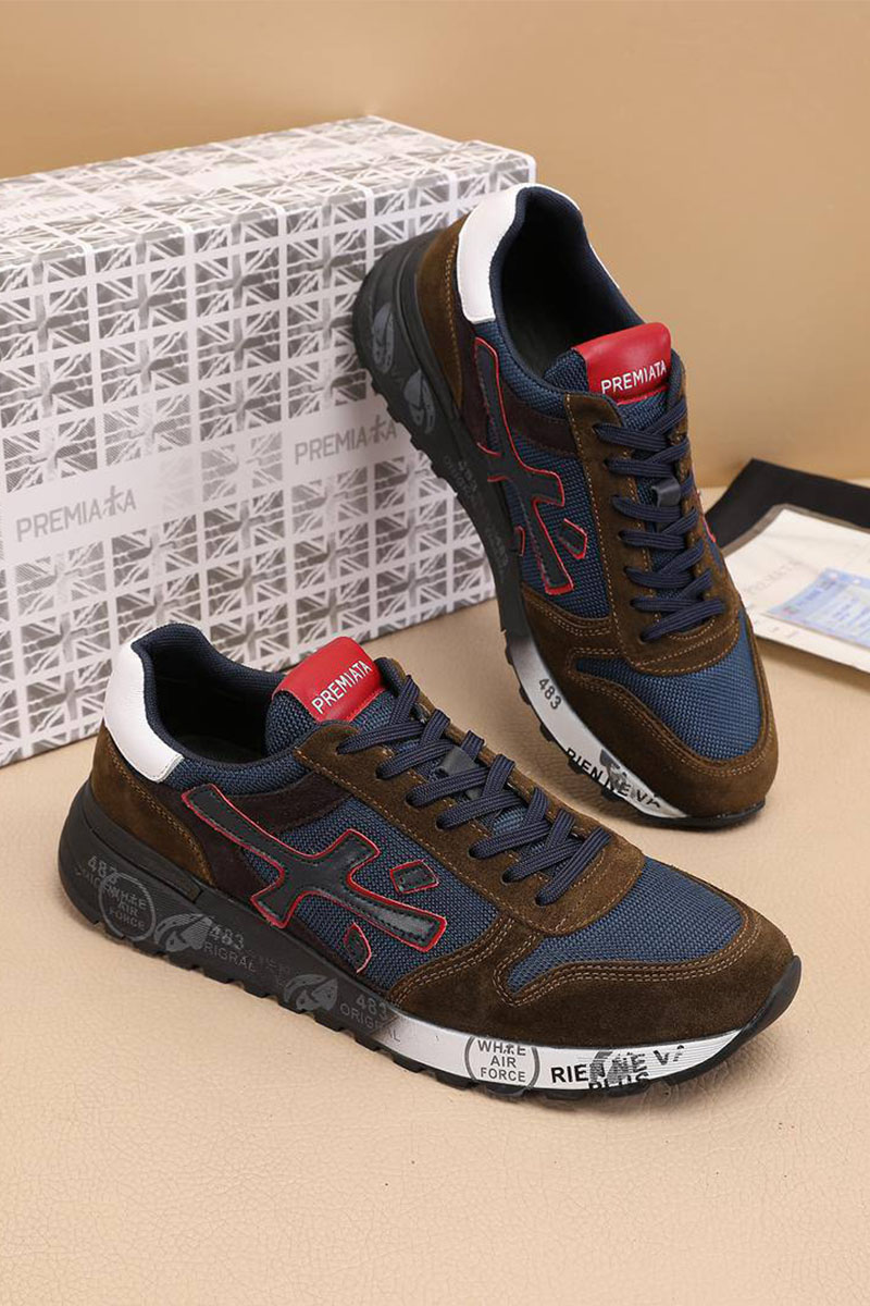Premiata Комбинированные кроссовки Mick - Brown / Navy
