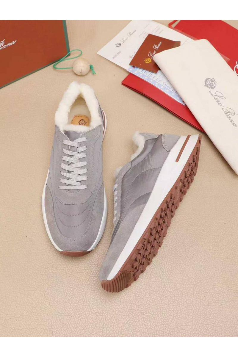 Loro Piana Кроссовки с мехом Week End Walk Evo 