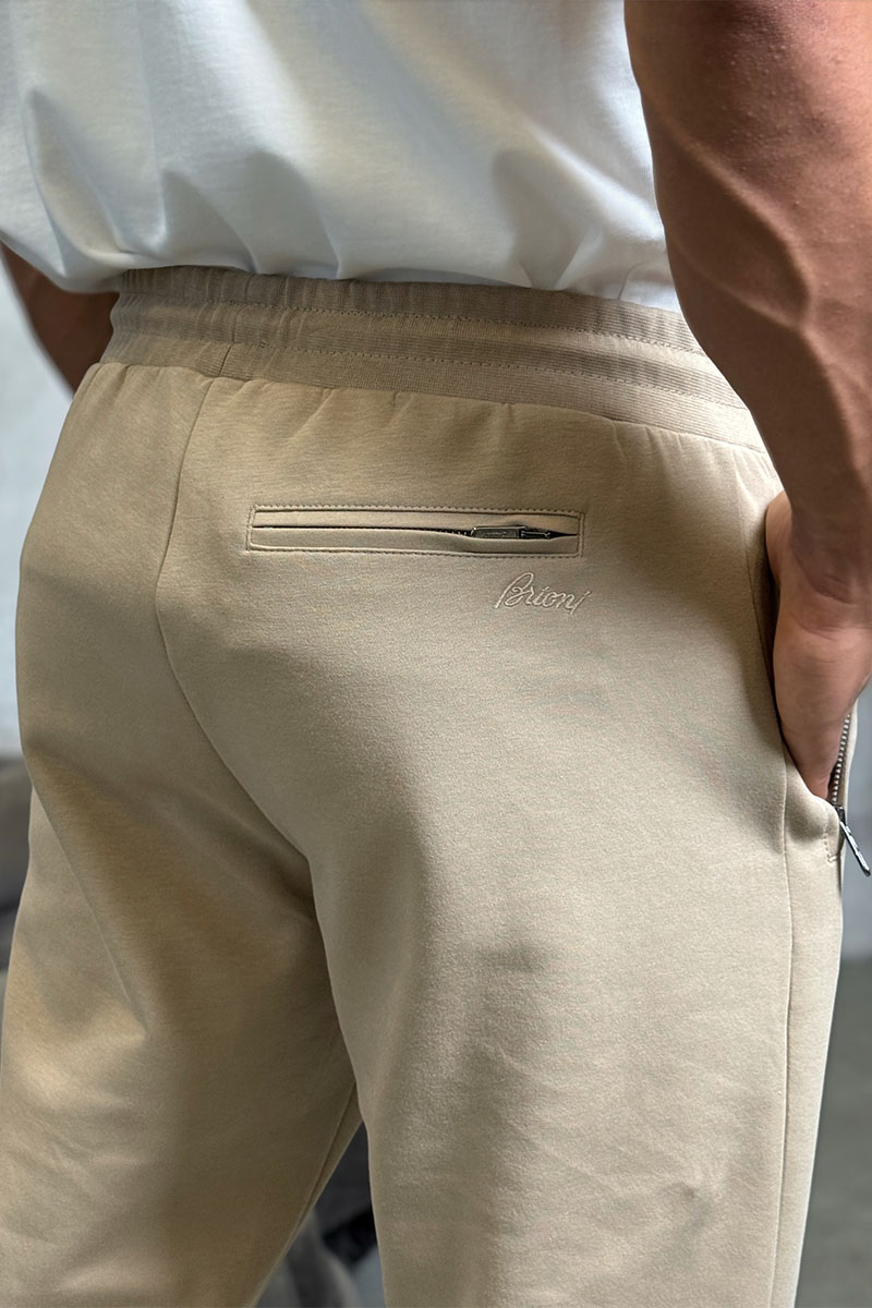 Brioni Бежевые спортивные штаны B-еmbroidery