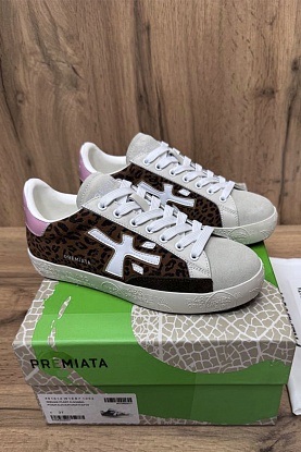 Женские кожаные кроссовки Stevend Leopard