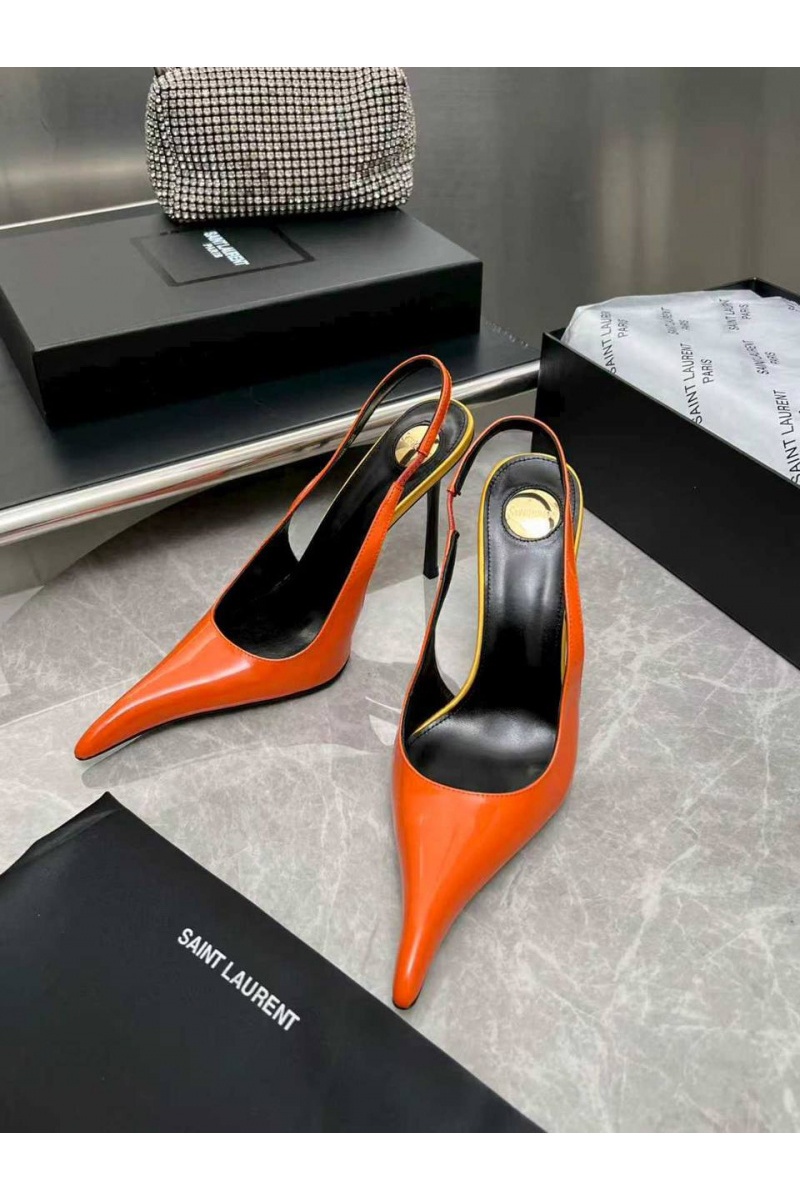 Yves Saint Laurent Женские кожаные туфли на каблуке premium
