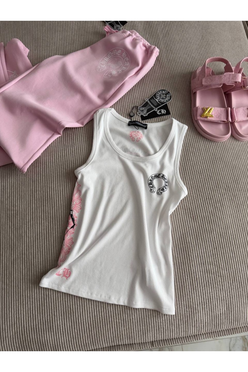 Chrome Hearts Женская белая майка premium