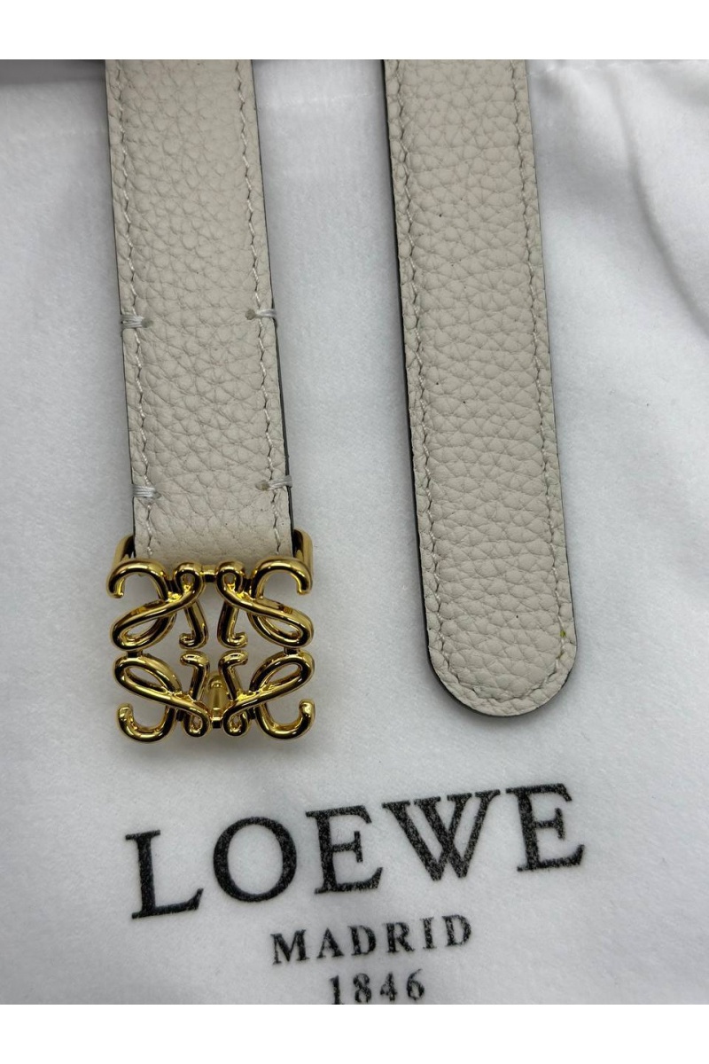 Loewe Женский кожаный ремень Anagram - ширина 2 см, длина 75 / 80 / 85 / 90 см (2 расцветки)