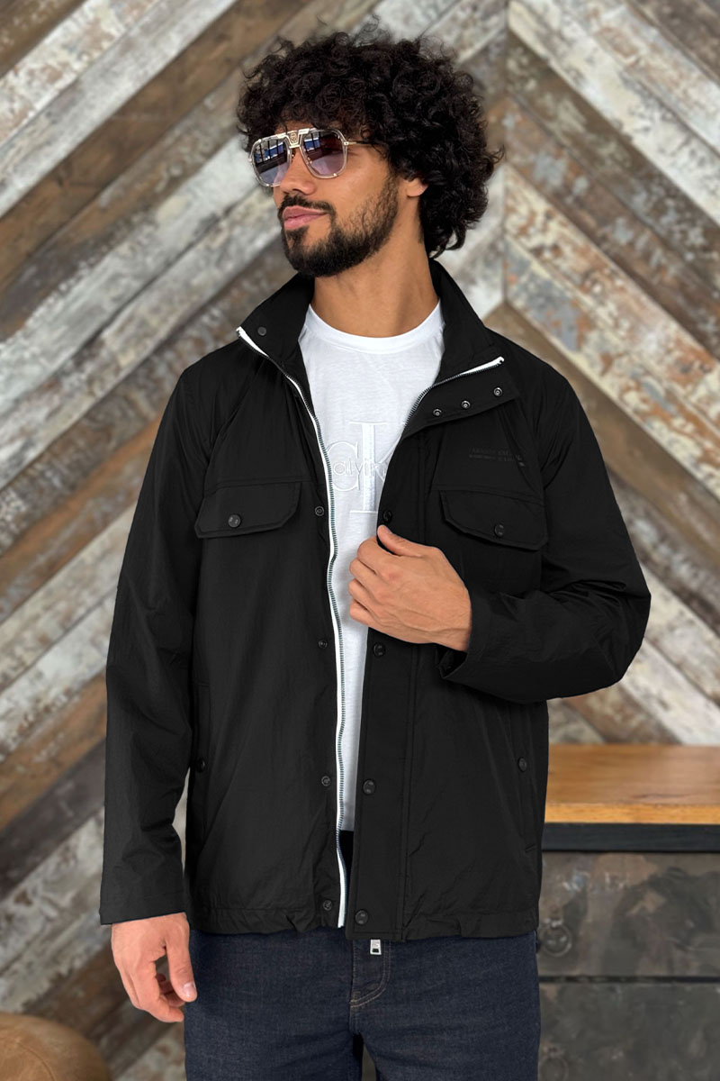 Emporio Armani EA7 Мужская чёрная куртка 