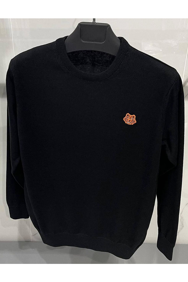 Kenzo Мужской чёрный джемпер Tiger logo-patch