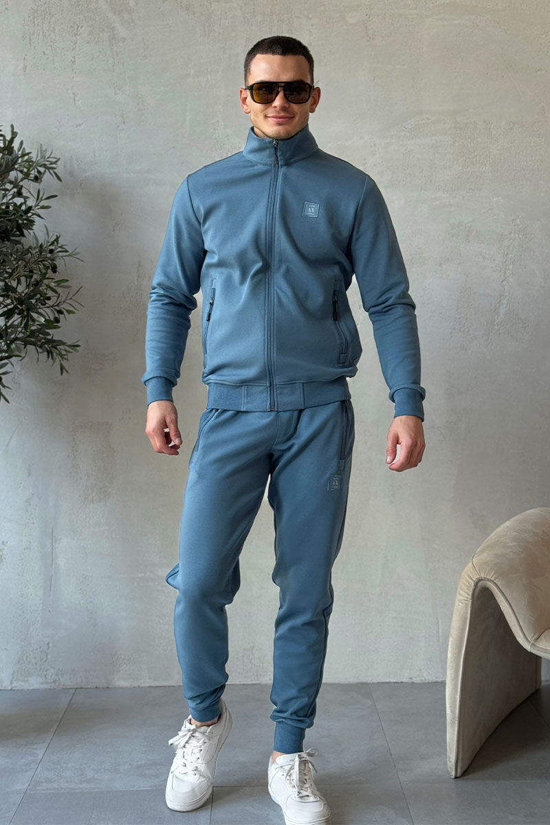 Emporio Armani EA7 Кофта на молнии logo-patch - Blue