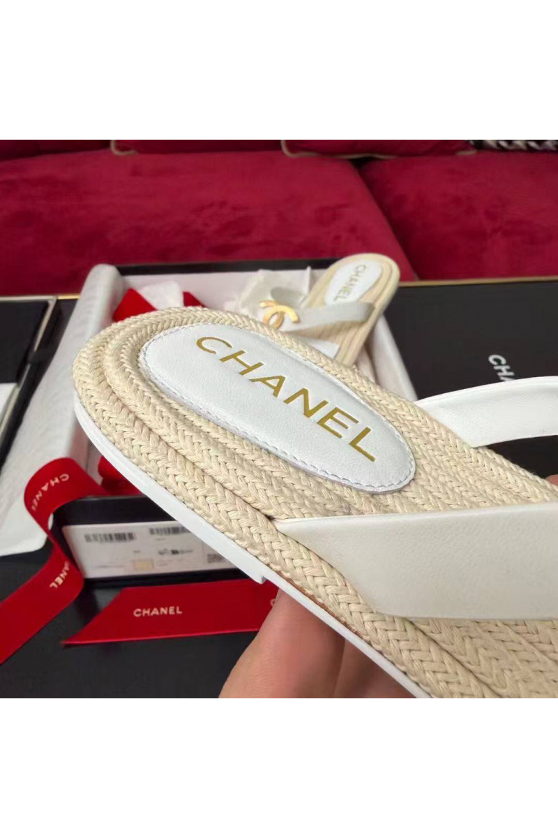 Chаnеl Женские кожаные шлёпанцы Cruise premium