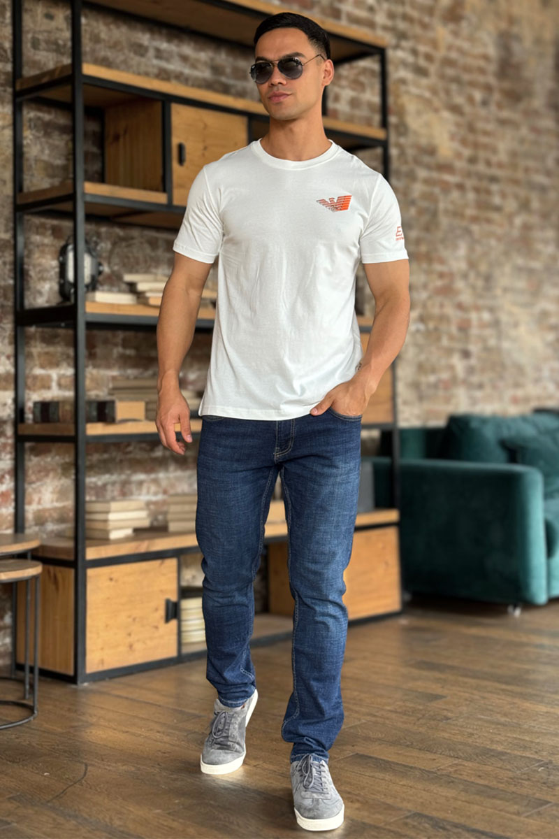 Calvin Klein Мужские тёмно-синие джинсы slim fit
