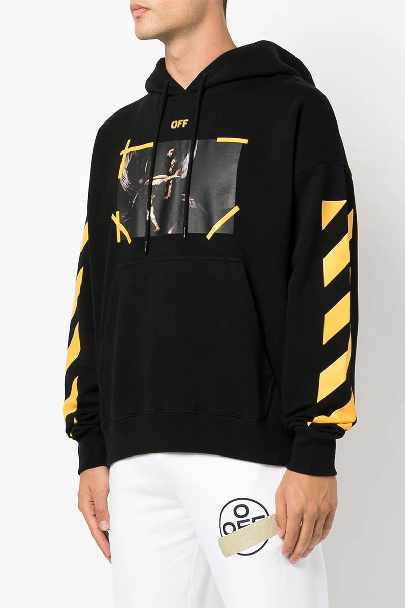 Off-White Чёрное худи Caravaggio Diag graphic-print