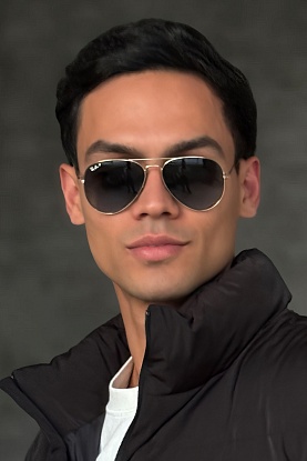 Солнцезащитные очки Aviator Large Metal - Black