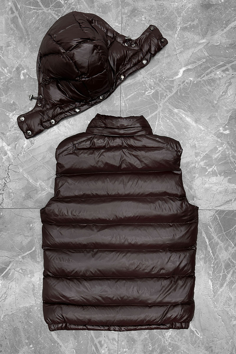Moncler Мужской жилет logo-patch - Brown