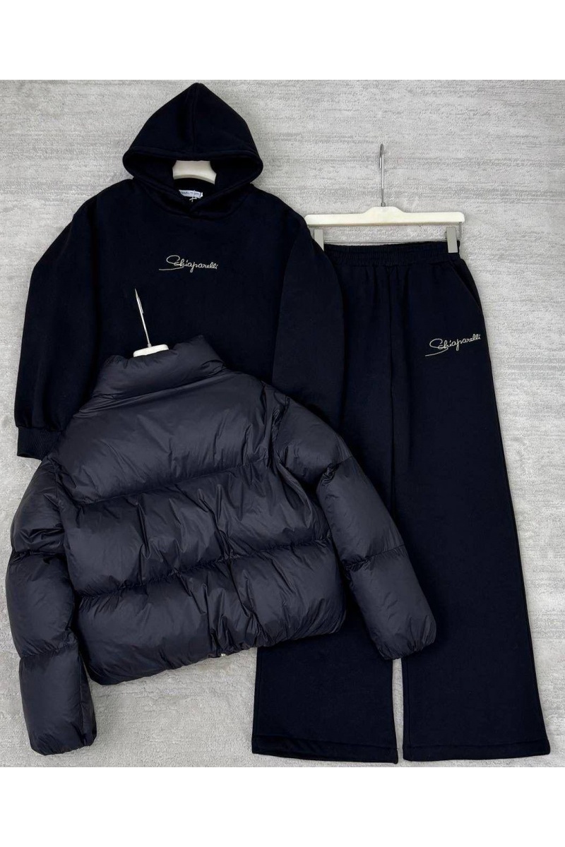 Schiaparelli Женский костюм тройка на флисе premium - Black