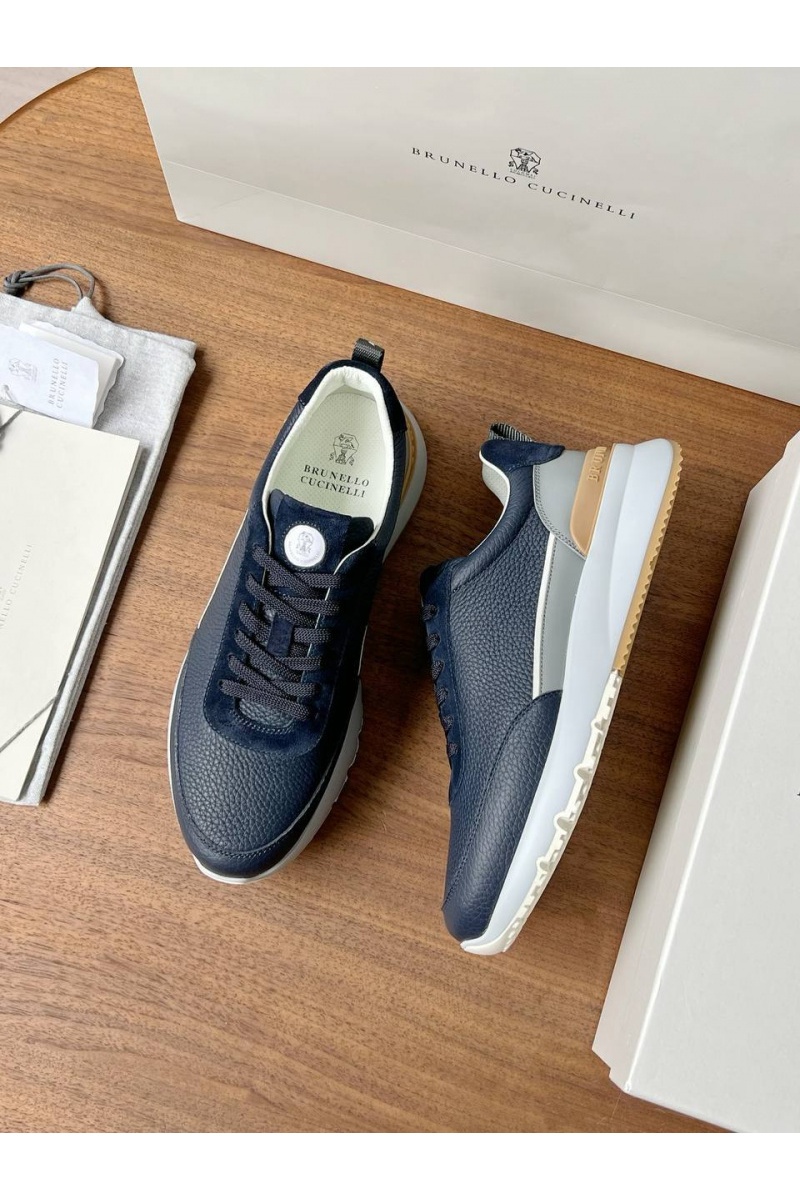 Brunеllо Сuсinеlli Кожаные кроссовки Premium - Navy