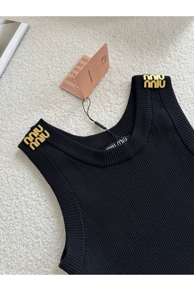 MIU MIU Женская майка MIU MIU чёрного цвета