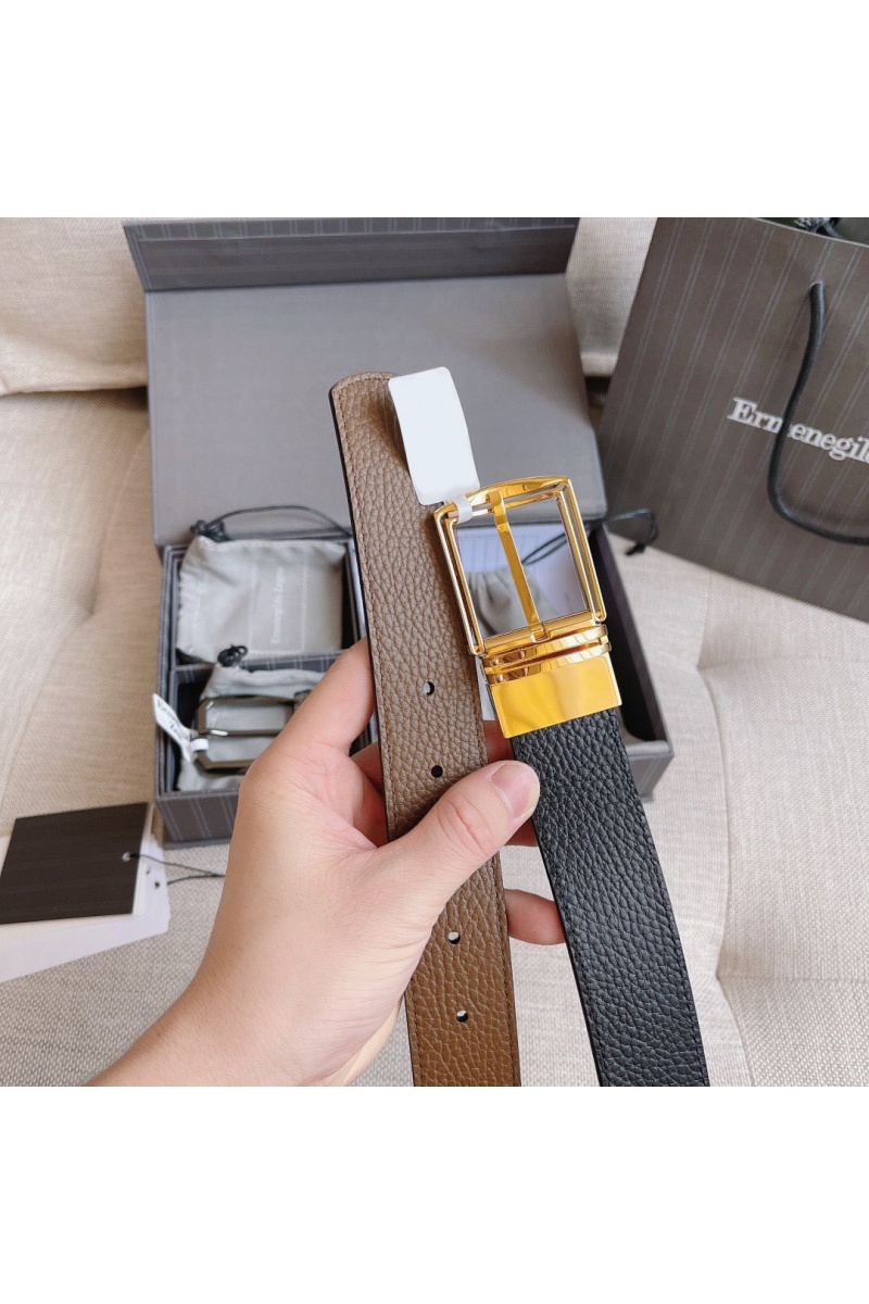 Zegna Двусторонний кожаный ремень Premium (длина 110 см, ширина 3.5 см)