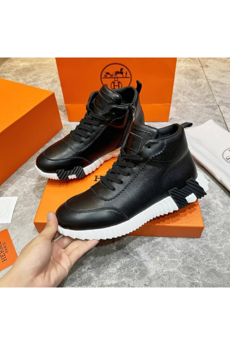 Hermes Кроссовки с мехом Bouncing high-top - Black / White