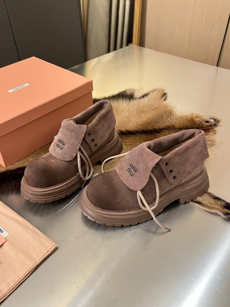 MIU MIU Женские замшевые ботинки Premium - Brown