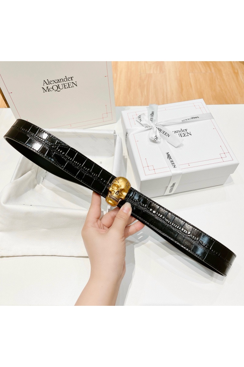 Alexander McQueen Кожаный ремень Skull Premium (ширина 3.5 см)