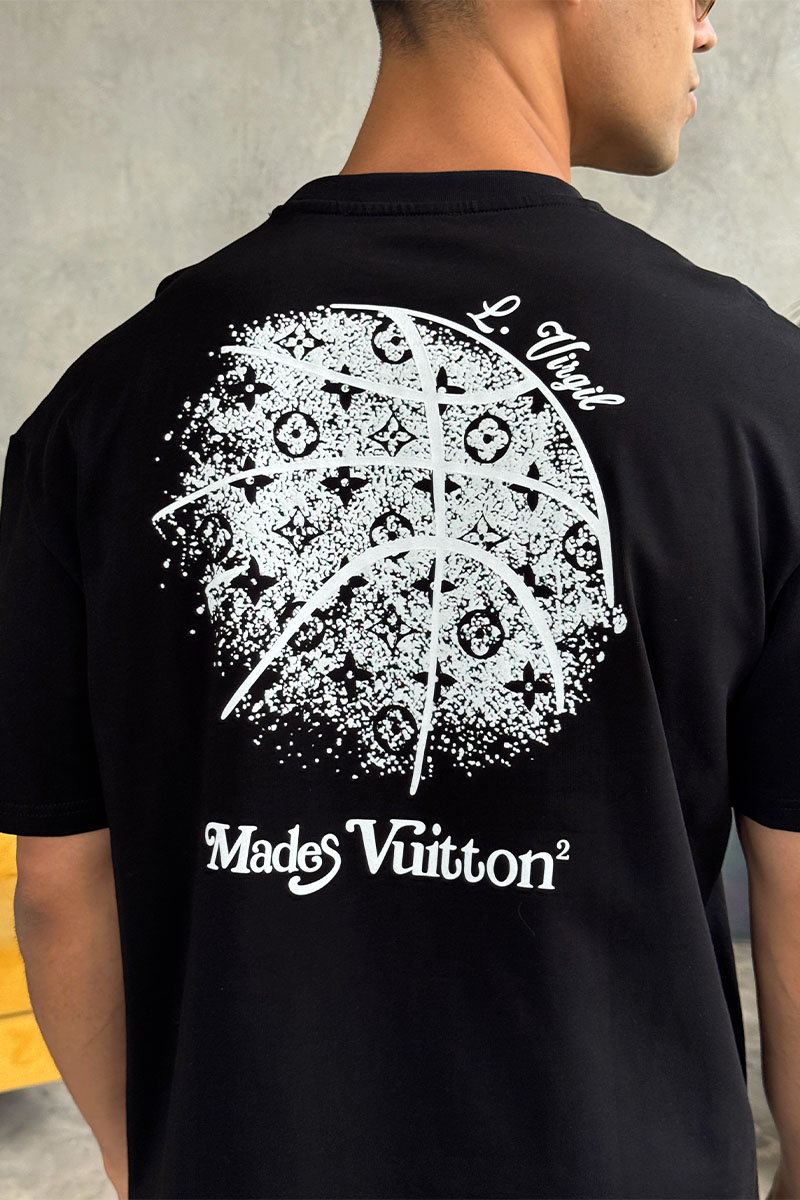 Lоuis Vuittоn Мужская оверсайз футболка чёрного цвета