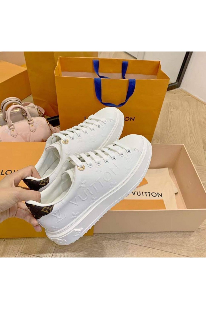 Lоuis Vuittоn Женские кожаные кроссовки Time Out - White