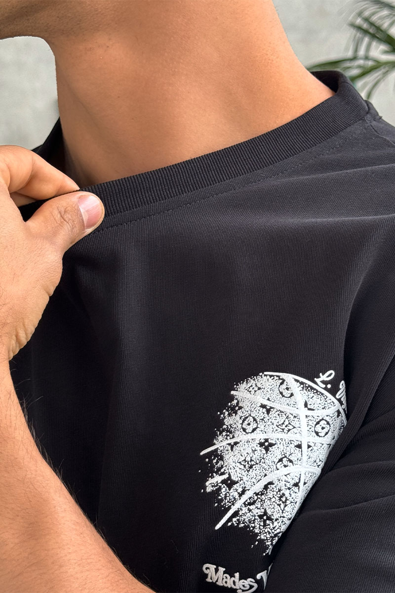 Lоuis Vuittоn Мужская оверсайз футболка чёрного цвета