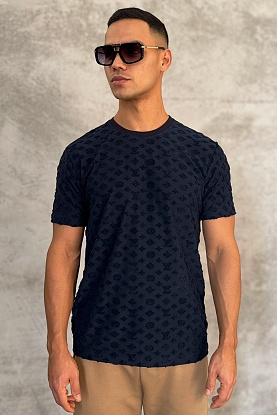Брендовая мужская футболка embossed logo - Navy
