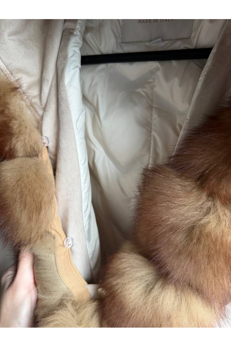 Max Mara Женская утеплённая парка с натуральным мехом premium